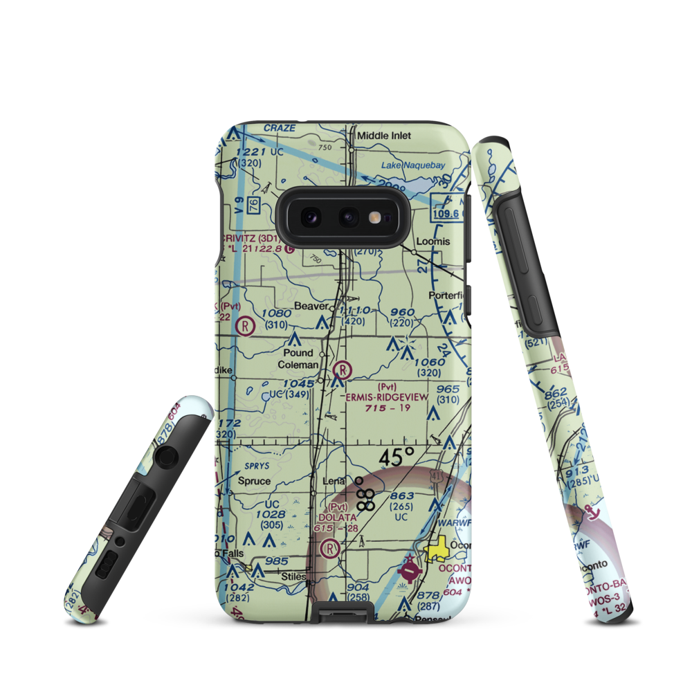 Ermis-Ridgeview Airport (5WI8) VFR Sectional Samsung Phone Case Samsung Galaxy S10 Plus model shown
