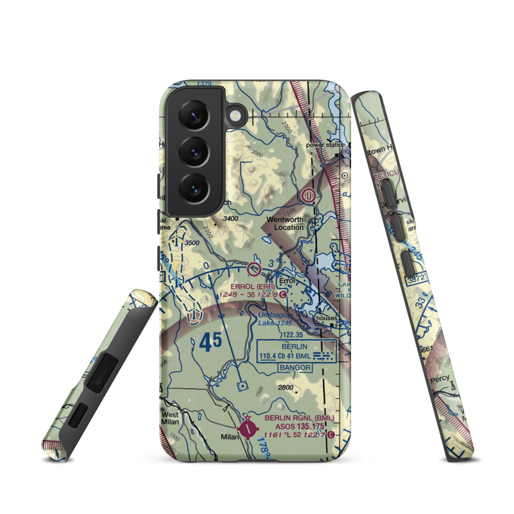 Errol Airport (ERR) VFR Sectional Samsung Phone Case Samsung Galaxy S22 model shown