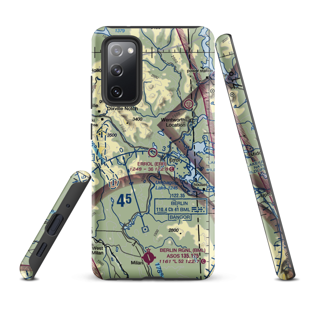 Errol Airport (ERR) VFR Sectional Samsung Phone Case Samsung Galaxy S20 FE model shown