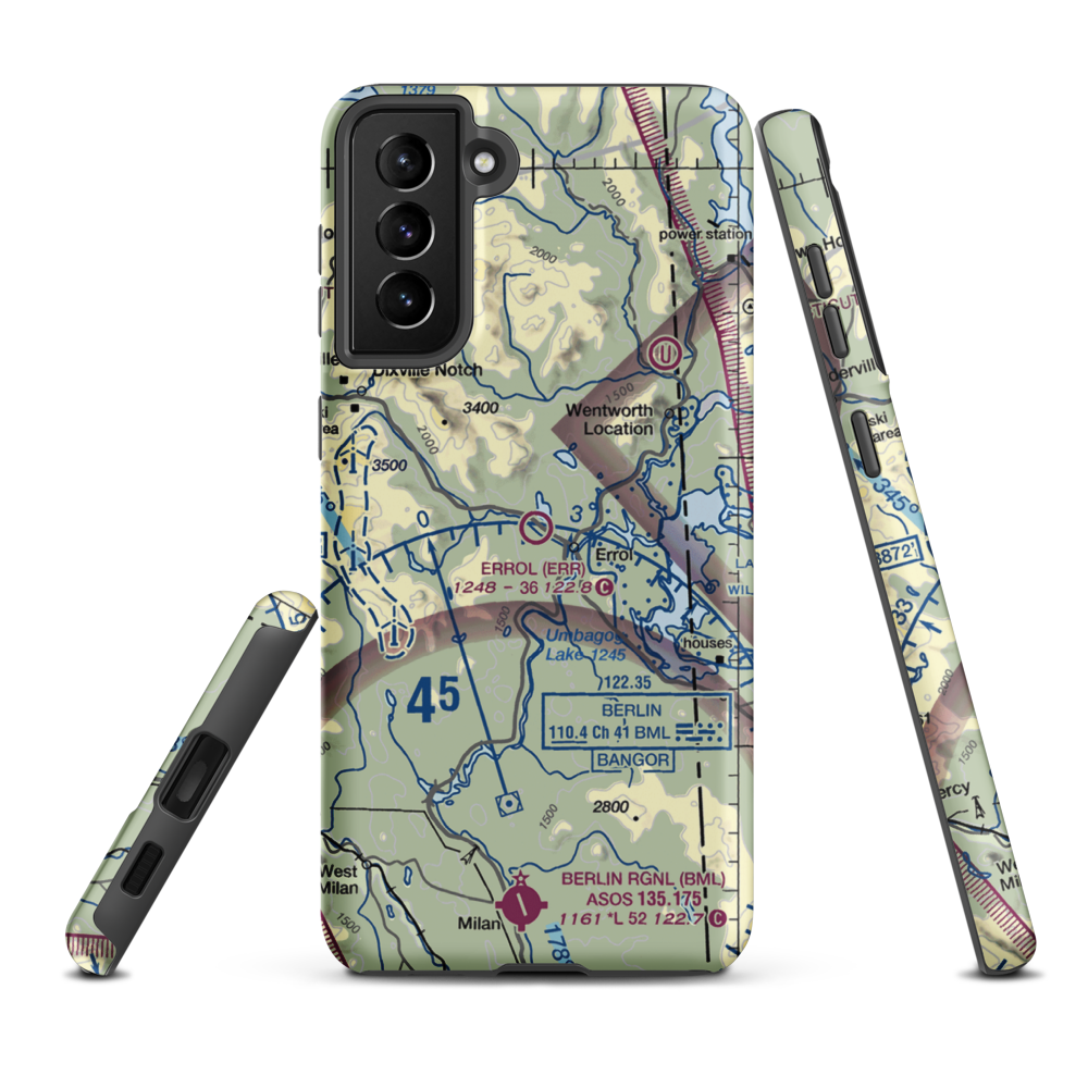 Errol Airport (ERR) VFR Sectional Samsung Phone Case Samsung Galaxy S21 Plus model shown