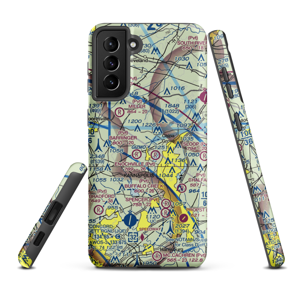 Ervin Airfield (50NC) VFR Sectional Samsung Phone Case Samsung Galaxy S21 Plus model shown