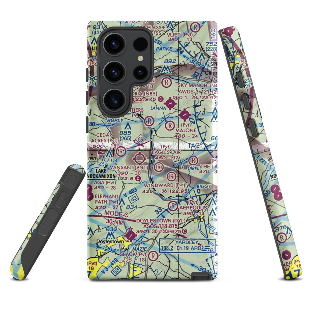 Erwinna Private Airport (PA77) VFR Sectional Samsung Phone Case Samsung Galaxy S23 Ultra model shown