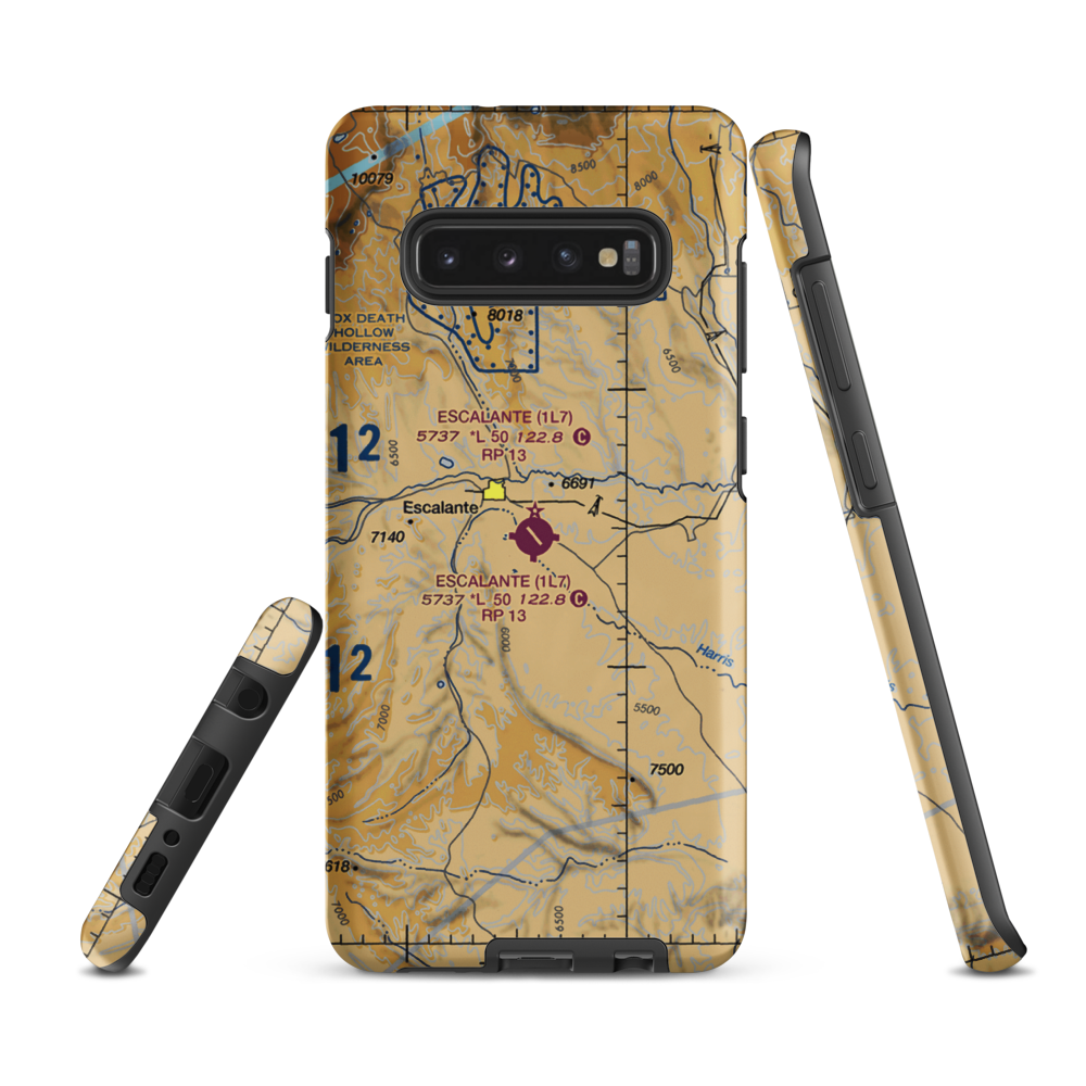 Escalante Municipal Airport (1L7) VFR Sectional Samsung Phone Case Samsung Galaxy S10 Plus model shown