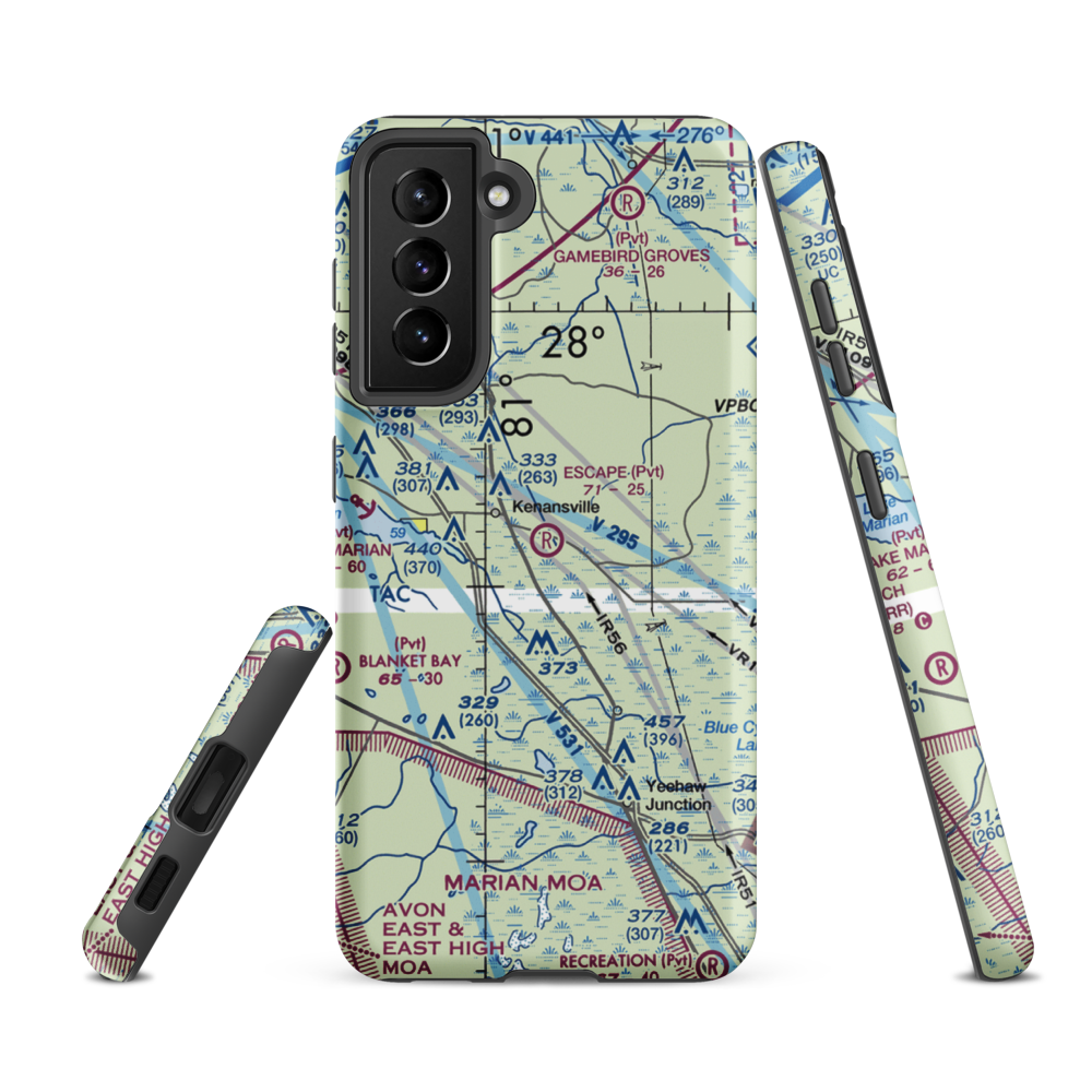 Escape Ranch Airport (4FL1) VFR Sectional Samsung Phone Case Samsung Galaxy S21 FE model shown