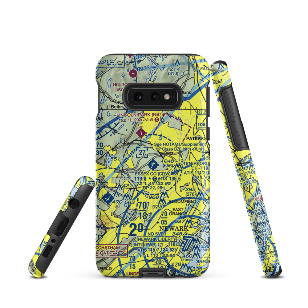 Essex County Airport (CDW) VFR Sectional Samsung Phone Case Samsung Galaxy S10e model shown