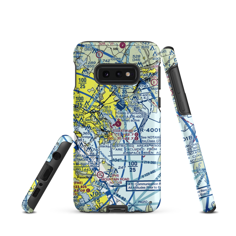 Essex Skypark Airport (W48) VFR Sectional Samsung Phone Case Samsung Galaxy S10 Plus model shown