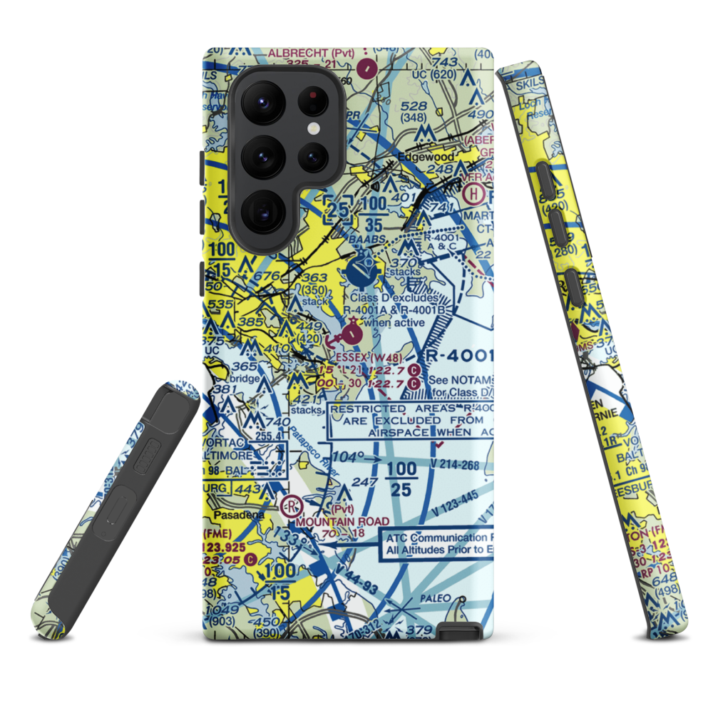 Essex Skypark Airport (W48) VFR Sectional Samsung Phone Case Samsung Galaxy S22 Ultra model shown
