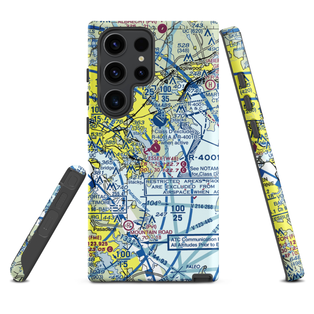 Essex Skypark Airport (W48) VFR Sectional Samsung Phone Case Samsung Galaxy S23 Ultra model shown