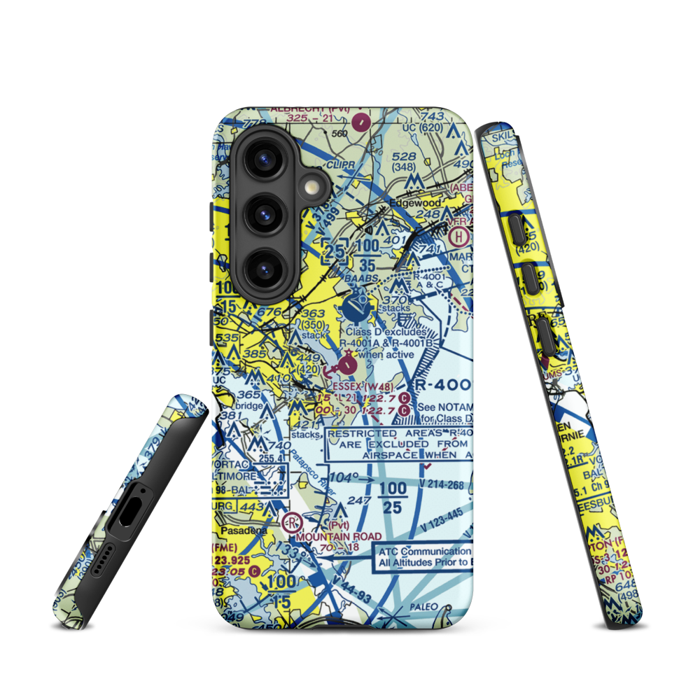 Essex Skypark Airport (W48) VFR Sectional Samsung Phone Case Samsung Galaxy S24 model shown
