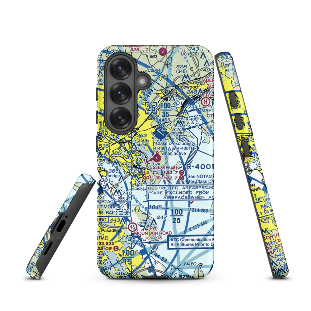 Essex Skypark Airport (W48) VFR Sectional Samsung Phone Case Samsung Galaxy S25 model shown