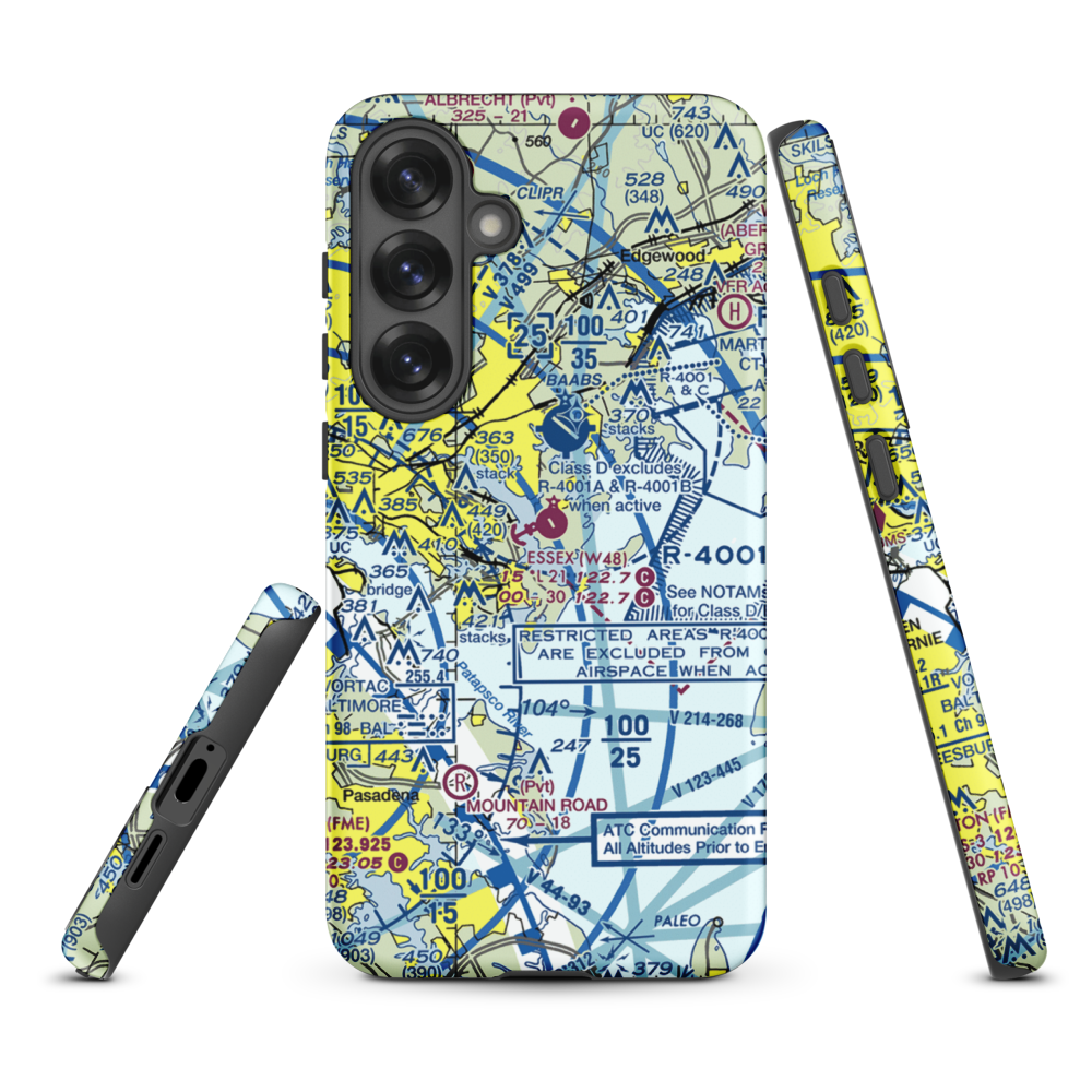 Essex Skypark Airport (W48) VFR Sectional Samsung Phone Case Samsung Galaxy S25 Plus model shown