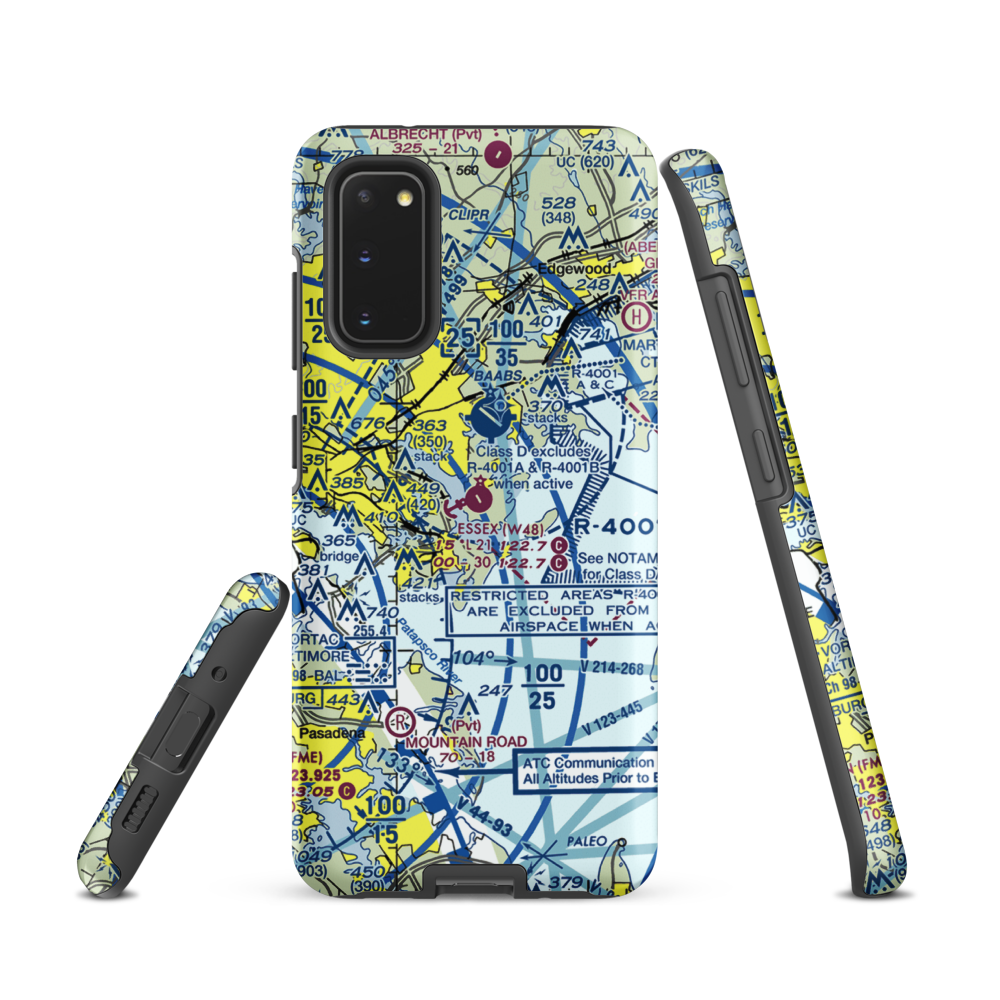Essex Skypark Airport (W48) VFR Sectional Samsung Phone Case Samsung Galaxy S20 model shown