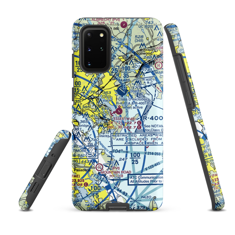 Essex Skypark Airport (W48) VFR Sectional Samsung Phone Case Samsung Galaxy S20 Plus model shown