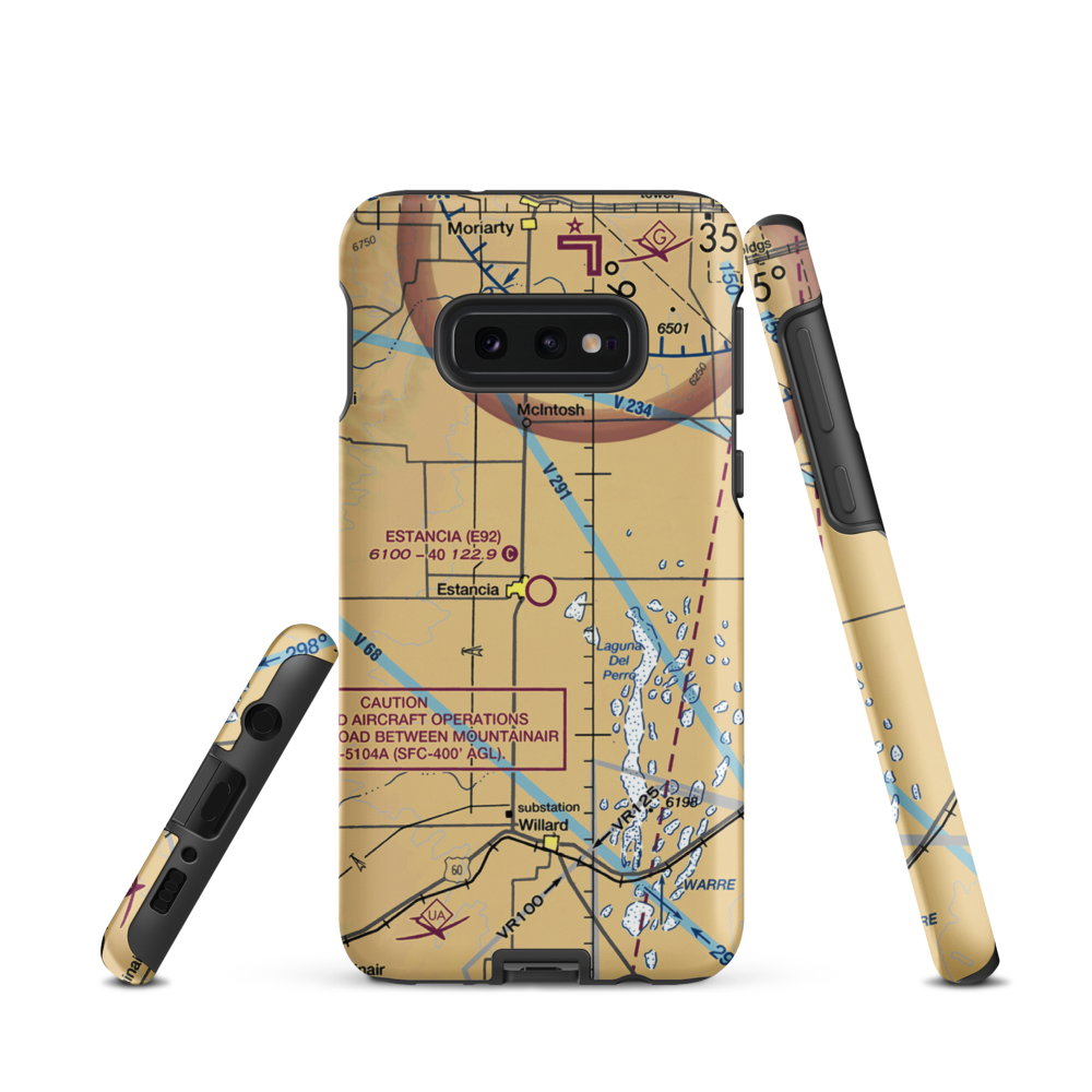 Estancia Municipal Airport (E92) VFR Sectional Samsung Phone Case Samsung Galaxy S10e model shown