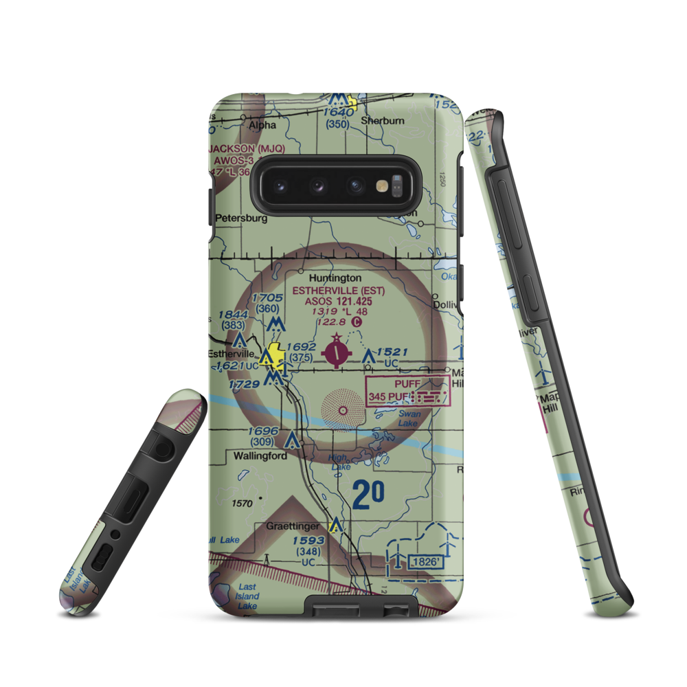 Estherville Municipal Airport (EST) VFR Sectional Samsung Phone Case Samsung Galaxy S10 model shown