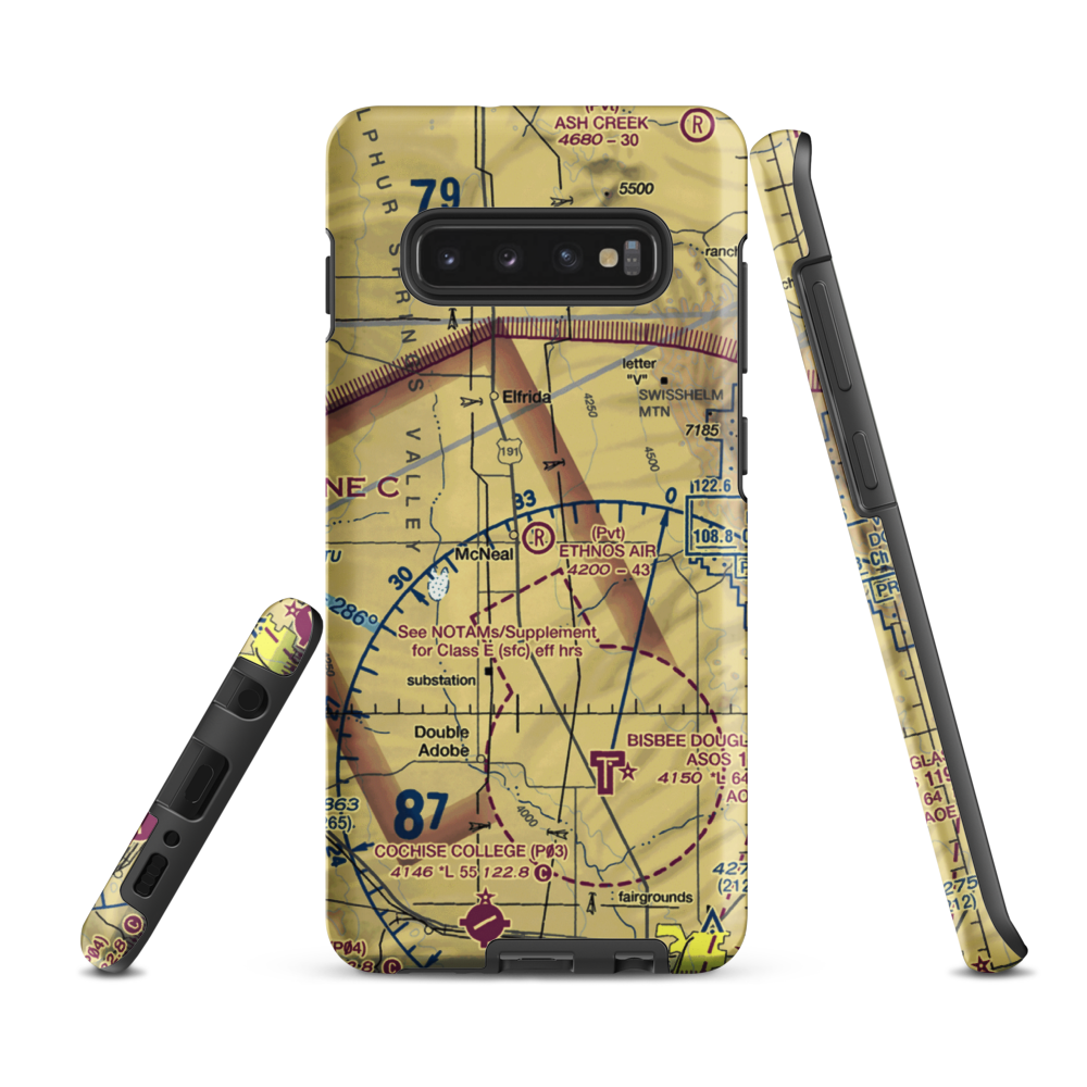 Ethnos Air Airport (2AZ9) VFR Sectional Samsung Phone Case Samsung Galaxy S10 Plus model shown
