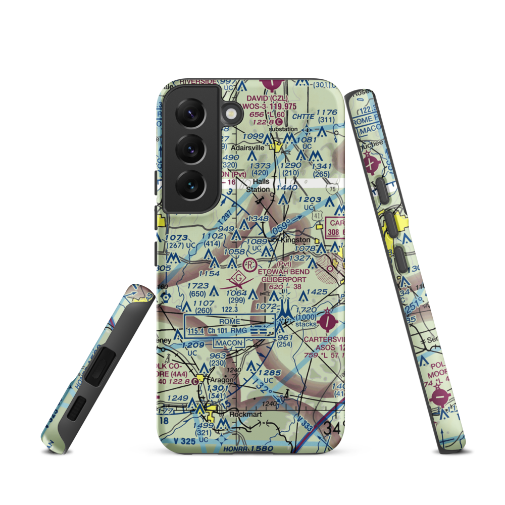 Etowah Bend Gliderport (8GA7) VFR Sectional Samsung Phone Case Samsung Galaxy S22 model shown