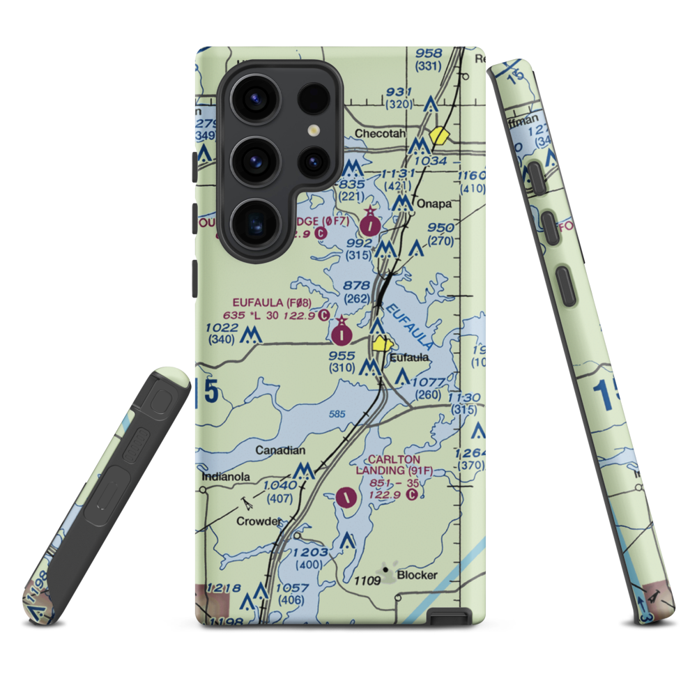Eufaula Municipal Airport (F08) VFR Sectional Samsung Phone Case Samsung Galaxy S23 Ultra model shown