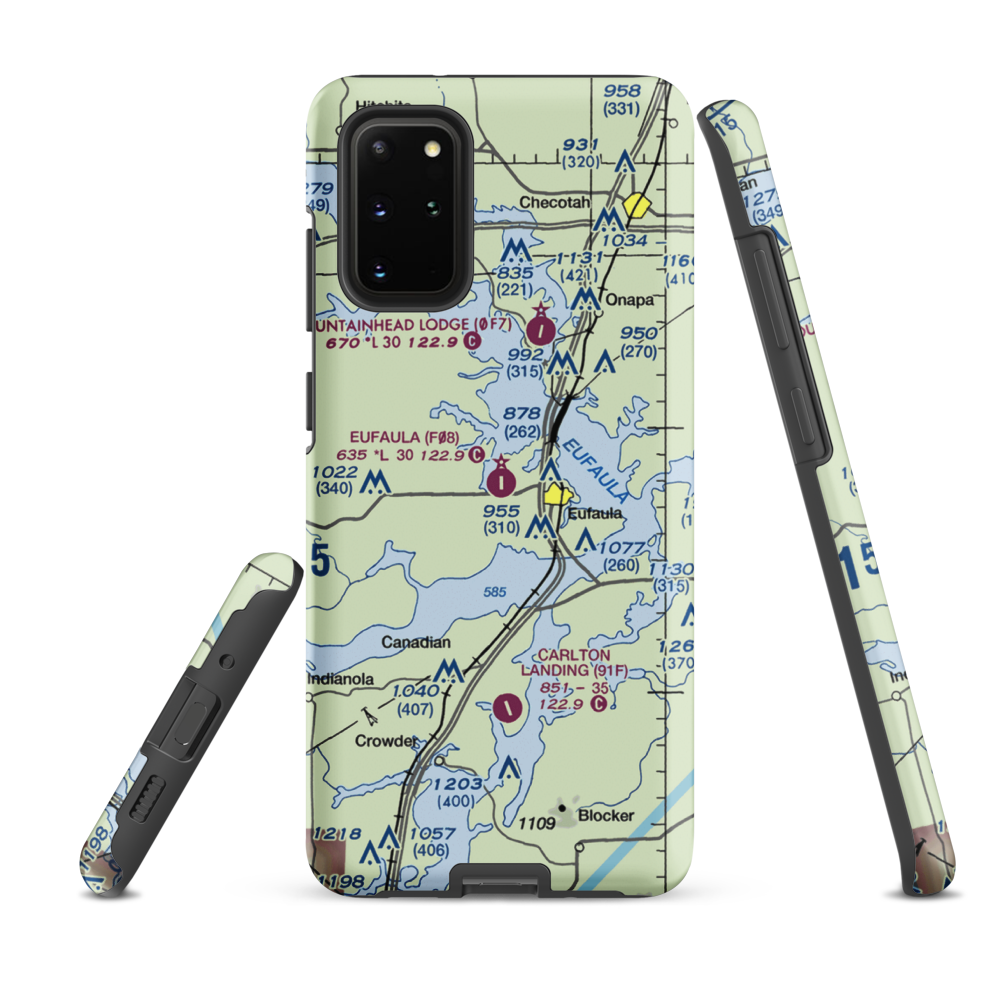 Eufaula Municipal Airport (F08) VFR Sectional Samsung Phone Case Samsung Galaxy S20 Plus model shown