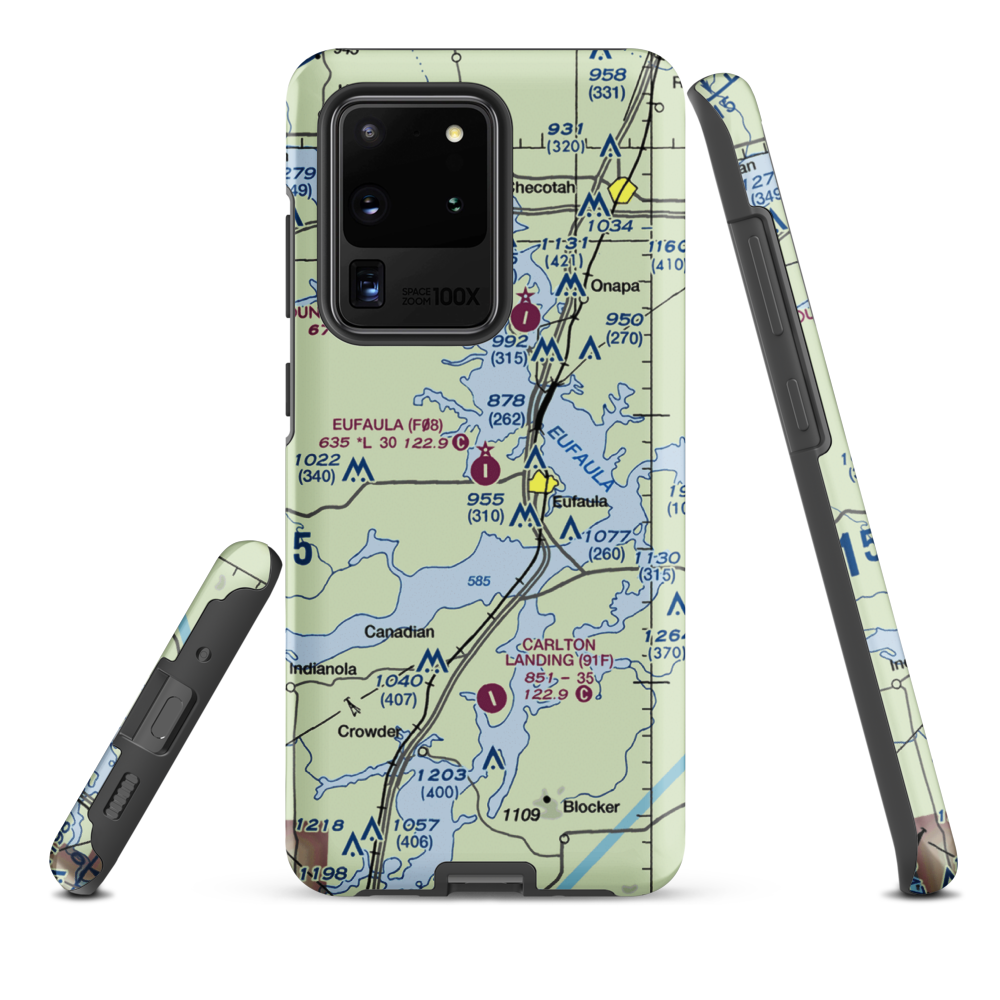 Eufaula Municipal Airport (F08) VFR Sectional Samsung Phone Case Samsung Galaxy S20 Ultra model shown