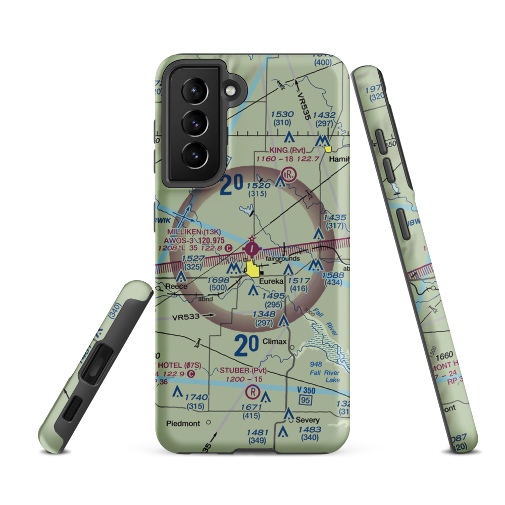 Eureka Municipal Airport (13K) VFR Sectional Samsung Phone Case Samsung Galaxy S21 FE model shown