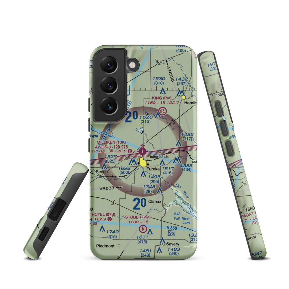 Eureka Municipal Airport (13K) VFR Sectional Samsung Phone Case Samsung Galaxy S22 model shown
