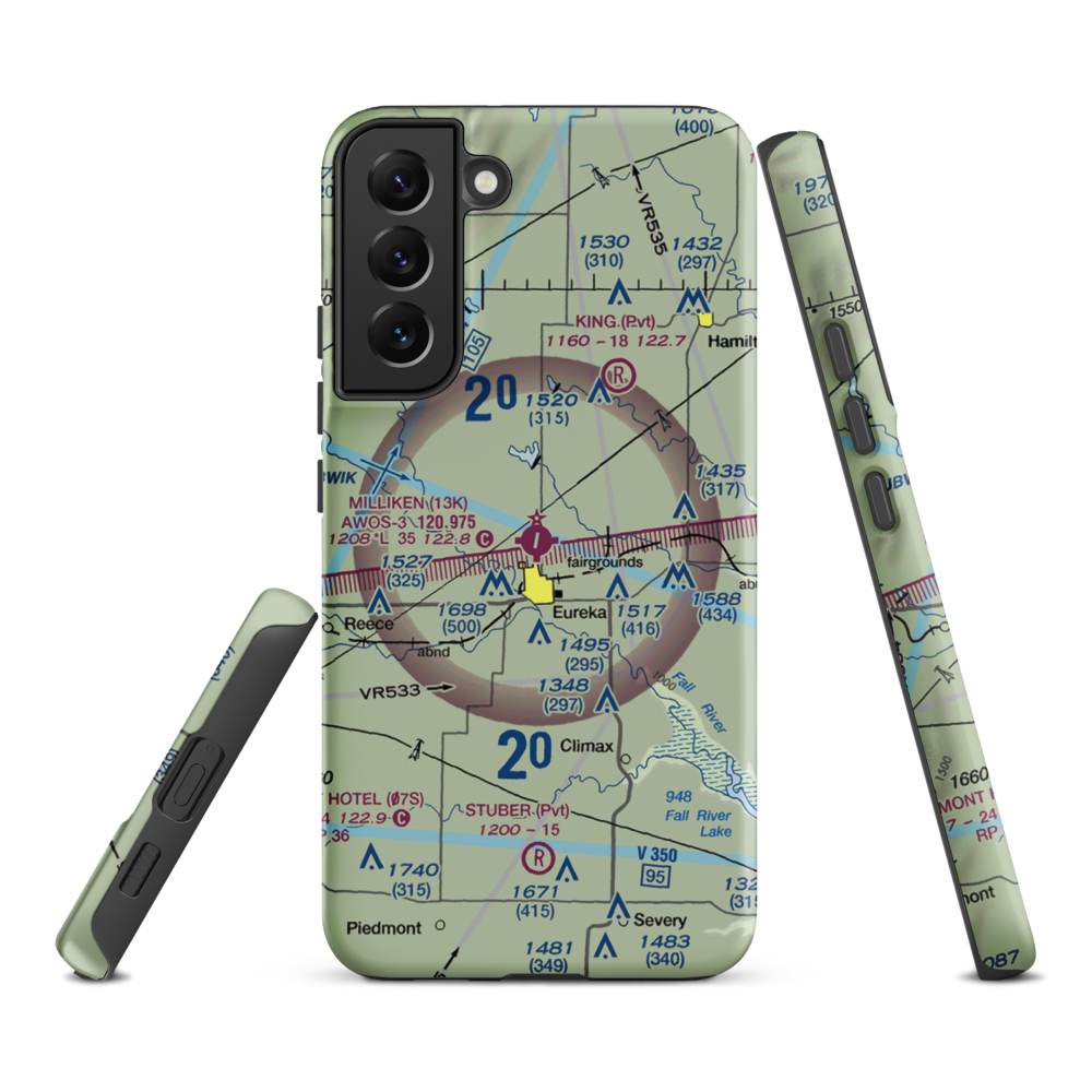 Eureka Municipal Airport (13K) VFR Sectional Samsung Phone Case Samsung Galaxy S22 Plus model shown