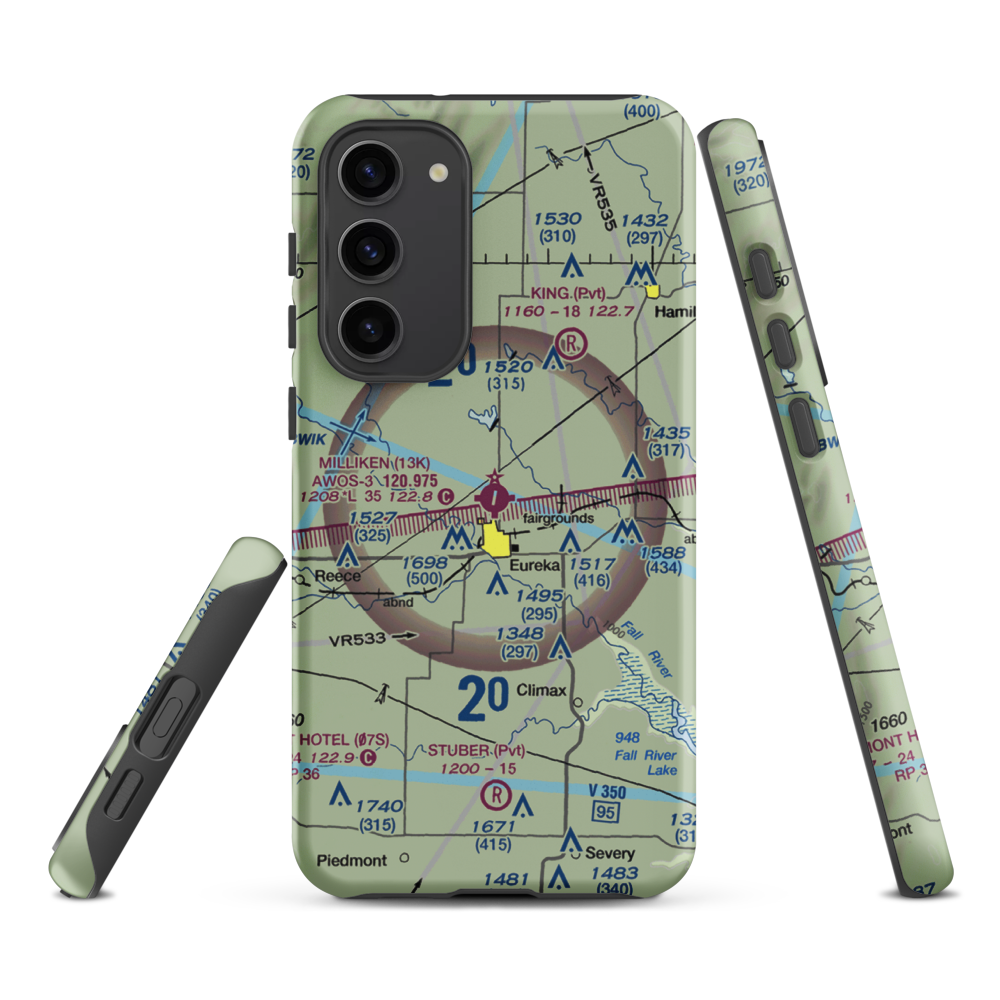 Eureka Municipal Airport (13K) VFR Sectional Samsung Phone Case Samsung Galaxy S23 Plus model shown