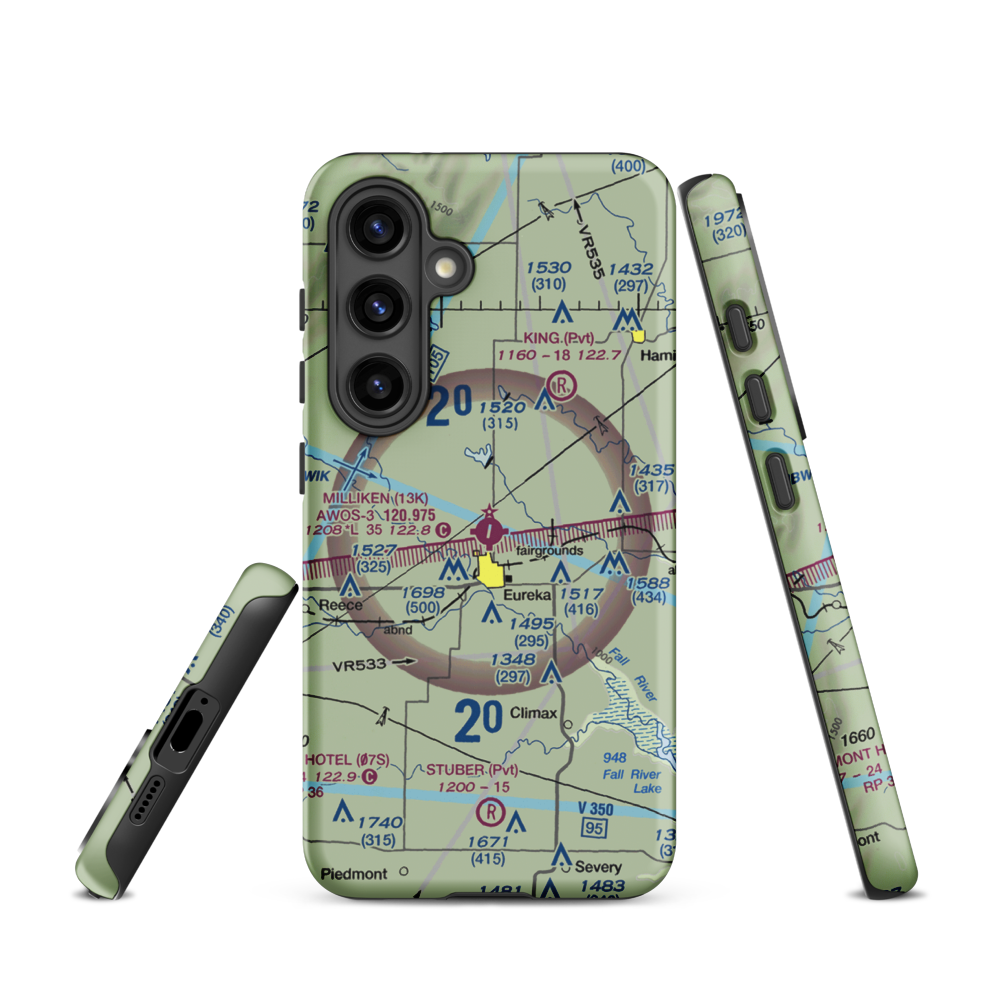 Eureka Municipal Airport (13K) VFR Sectional Samsung Phone Case Samsung Galaxy S24 model shown