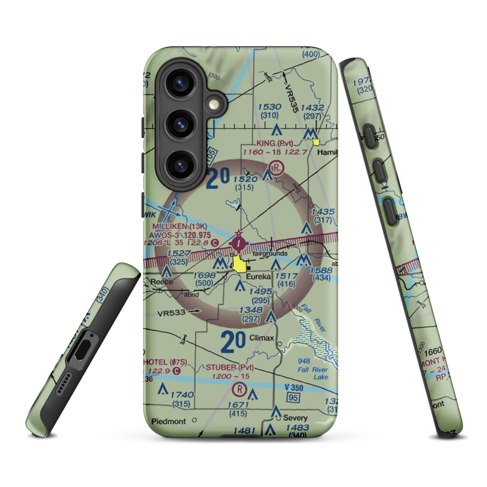 Eureka Municipal Airport (13K) VFR Sectional Samsung Phone Case Samsung Galaxy S24 Plus model shown