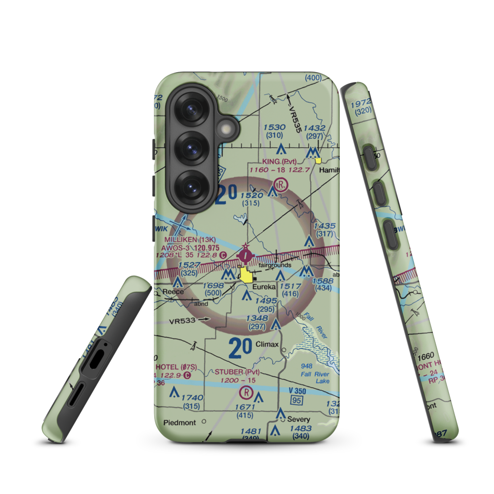 Eureka Municipal Airport (13K) VFR Sectional Samsung Phone Case Samsung Galaxy S25 model shown