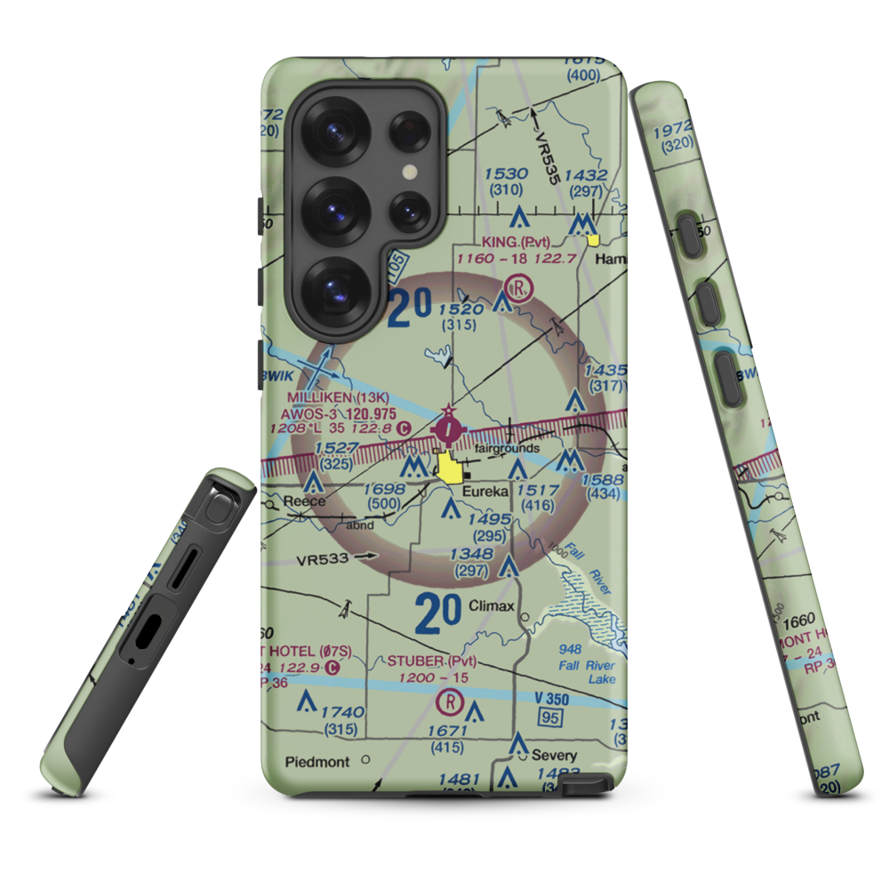 Eureka Municipal Airport (13K) VFR Sectional Samsung Phone Case Samsung Galaxy S25 Ultra model shown