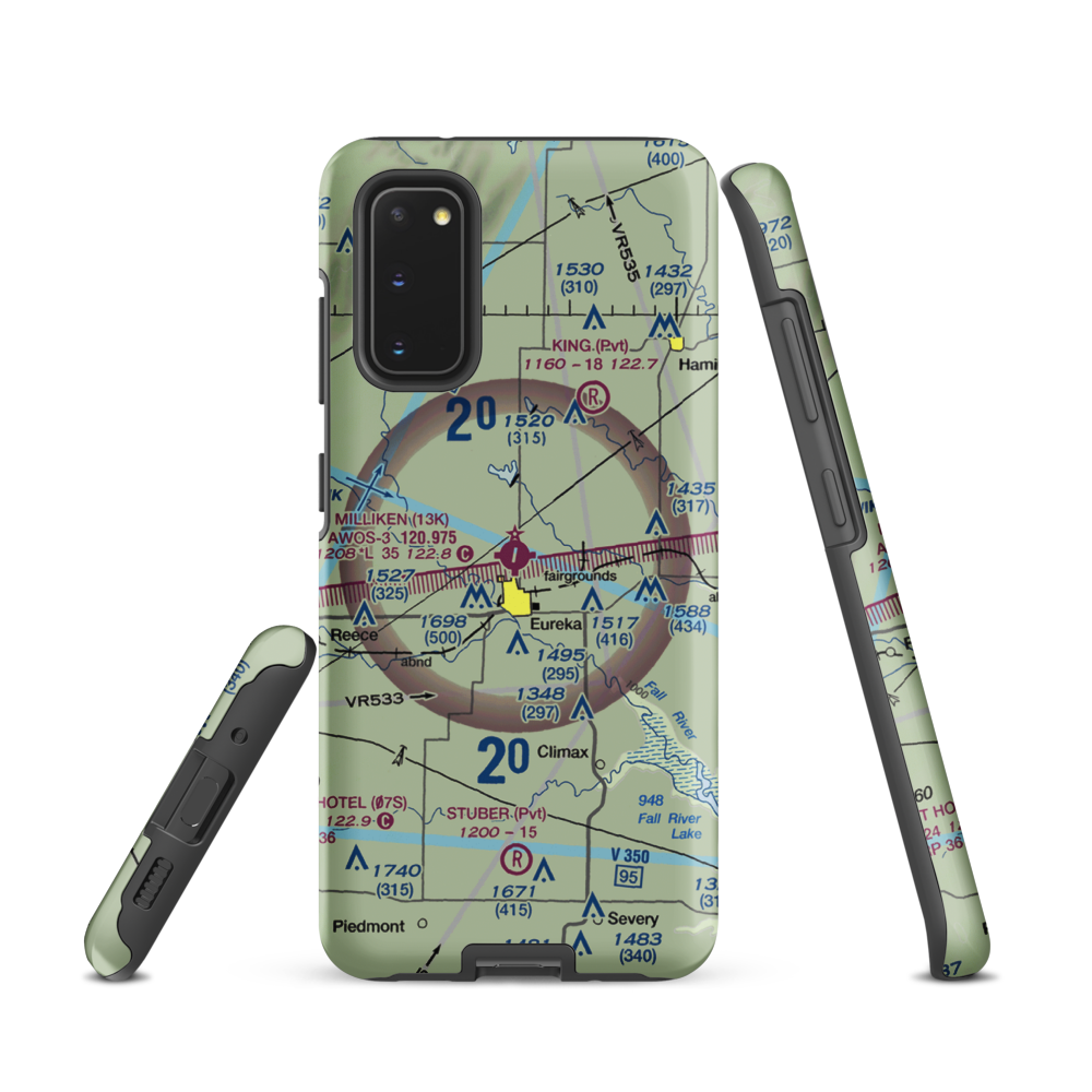 Eureka Municipal Airport (13K) VFR Sectional Samsung Phone Case Samsung Galaxy S20 model shown
