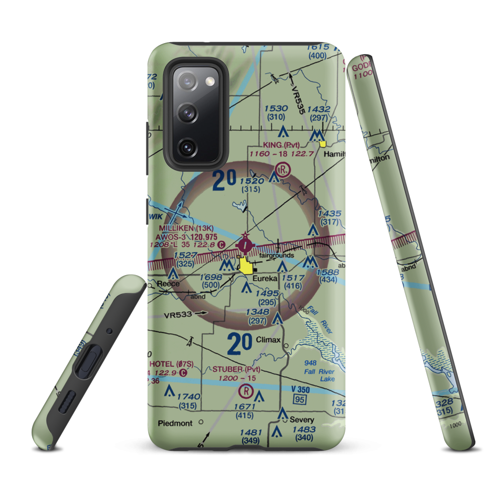 Eureka Municipal Airport (13K) VFR Sectional Samsung Phone Case Samsung Galaxy S20 FE model shown