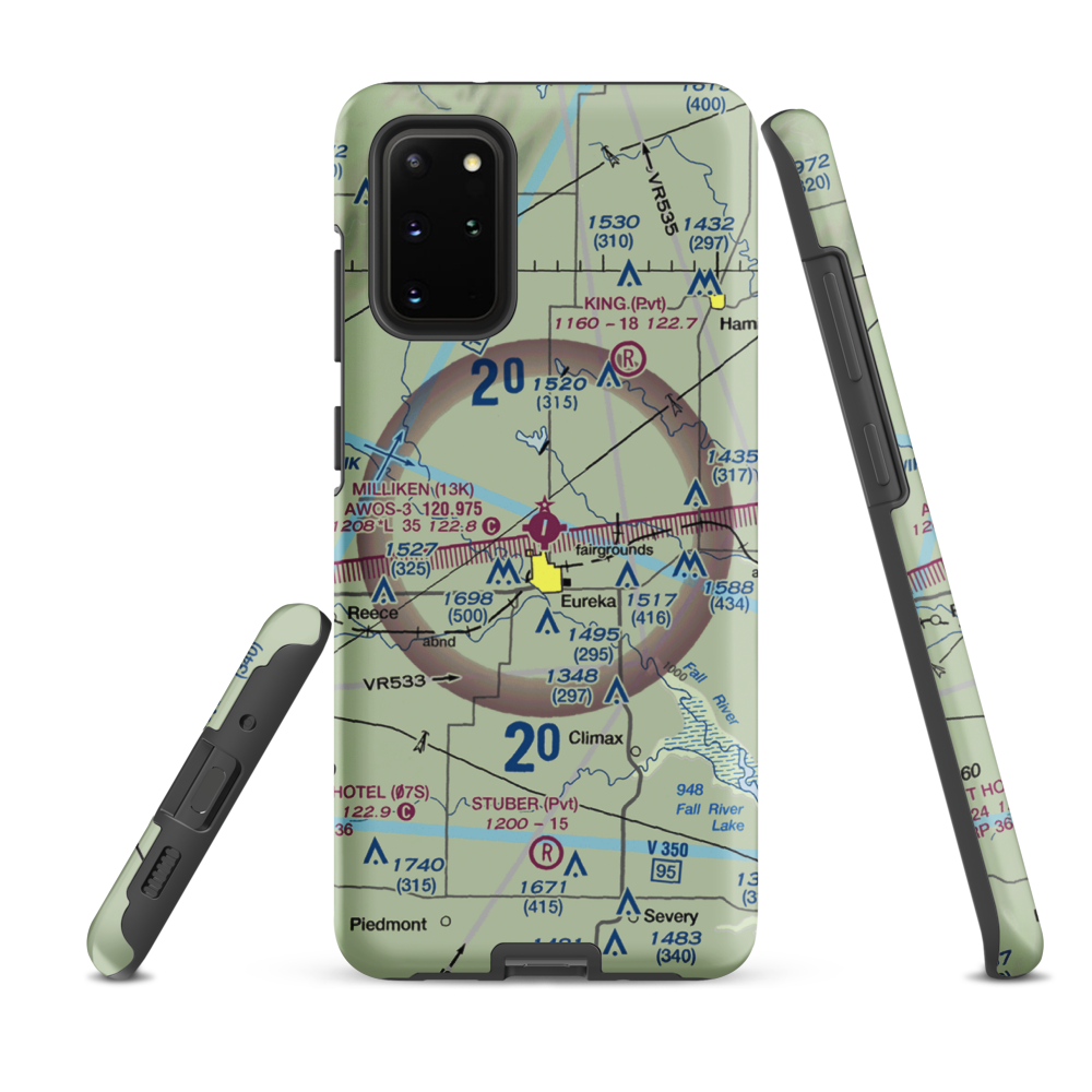 Eureka Municipal Airport (13K) VFR Sectional Samsung Phone Case Samsung Galaxy S20 Plus model shown
