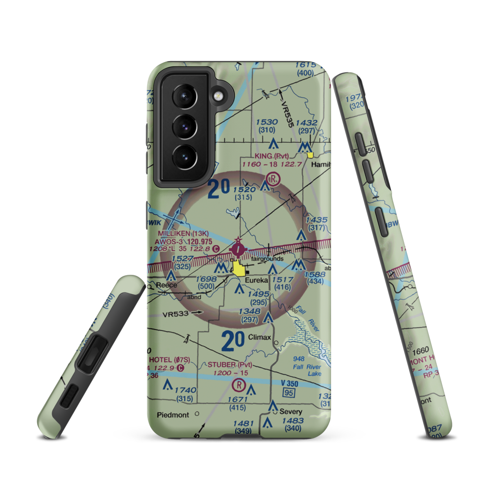 Eureka Municipal Airport (13K) VFR Sectional Samsung Phone Case Samsung Galaxy S21 model shown