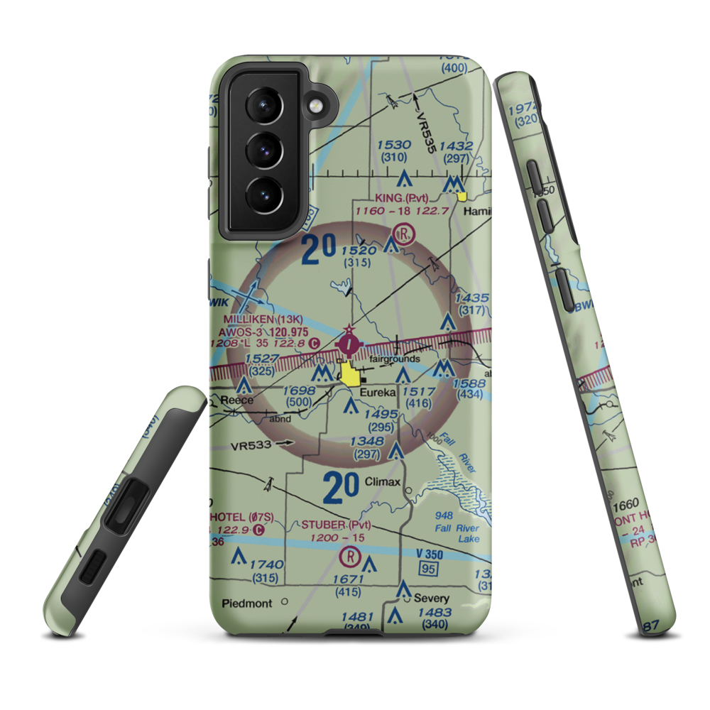 Eureka Municipal Airport (13K) VFR Sectional Samsung Phone Case Samsung Galaxy S21 Plus model shown