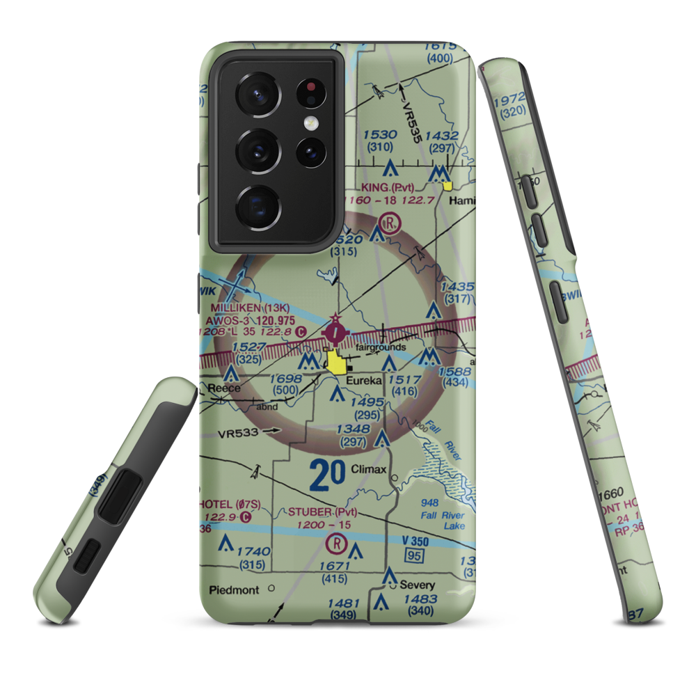 Eureka Municipal Airport (13K) VFR Sectional Samsung Phone Case Samsung Galaxy S21 Plus model shown