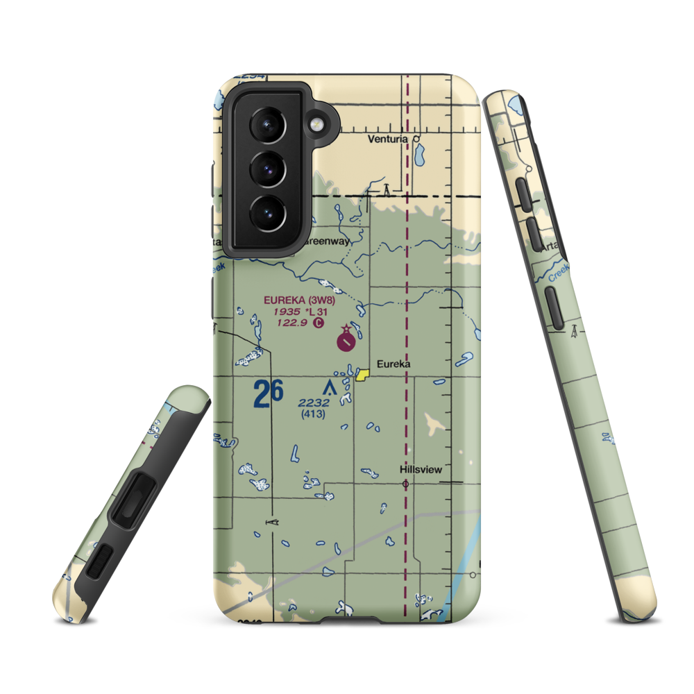 Eureka Municipal Airport (3W8) VFR Sectional Samsung Phone Case Samsung Galaxy S21 FE model shown