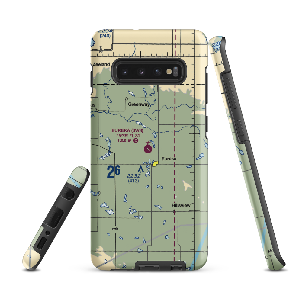 Eureka Municipal Airport (3W8) VFR Sectional Samsung Phone Case Samsung Galaxy S10 Plus model shown