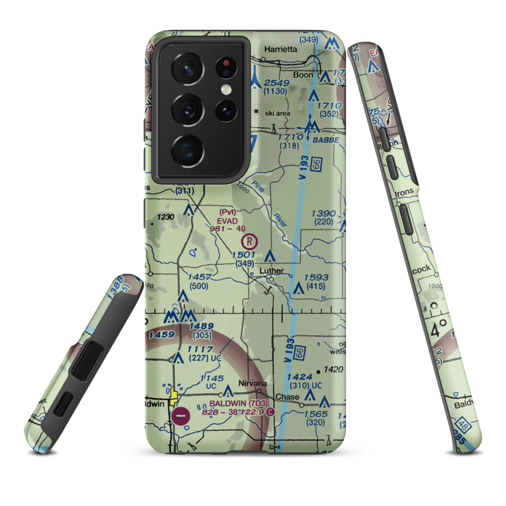 Evad Enterprises LLC Airport (95MI) VFR Sectional Samsung Phone Case Samsung Galaxy S21 Ultra model shown