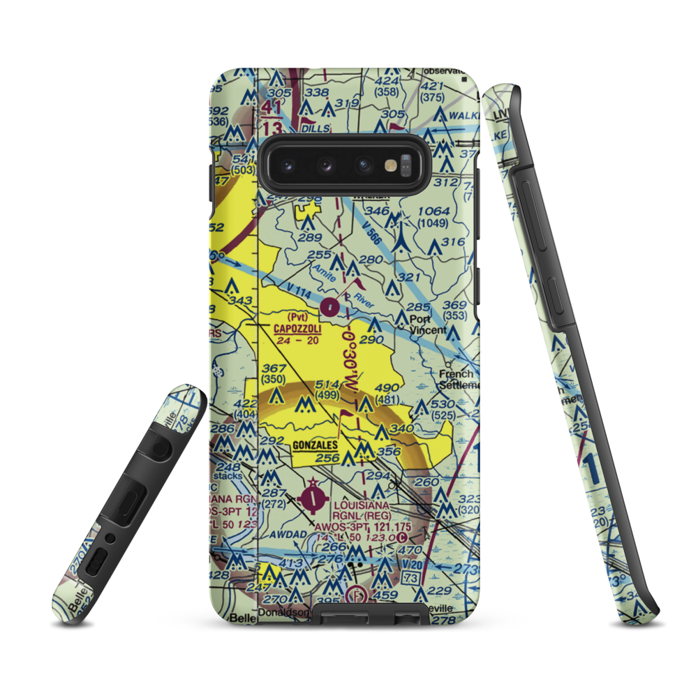 Evan Airport (US-0427) VFR Sectional Samsung Phone Case Samsung Galaxy S10 Plus model shown