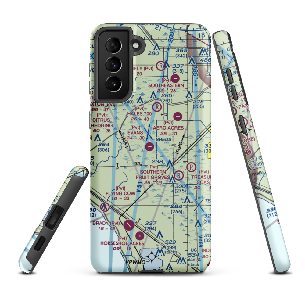 Evans Properties Inc Airport (FL67) VFR Sectional Samsung Phone Case Samsung Galaxy S21 FE model shown