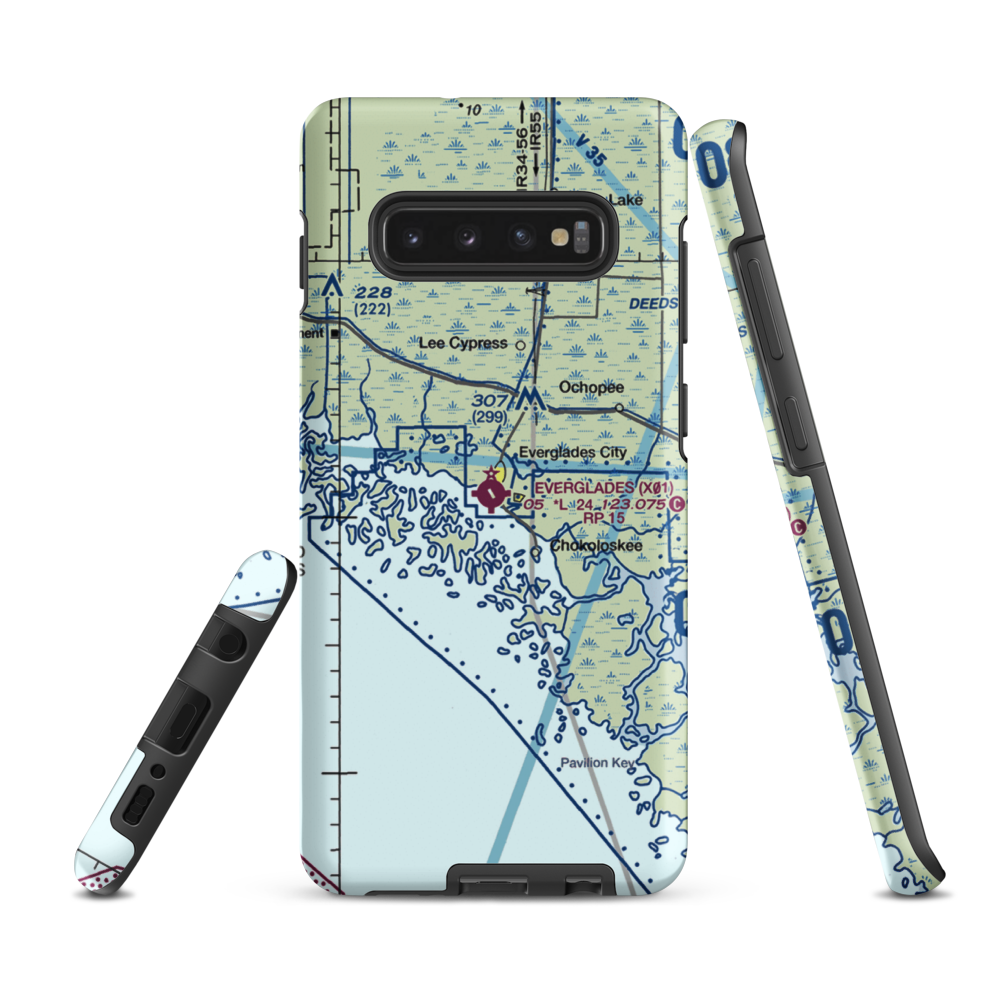 Everglades Airpark (X01) VFR Sectional Samsung Phone Case Samsung Galaxy S10e model shown