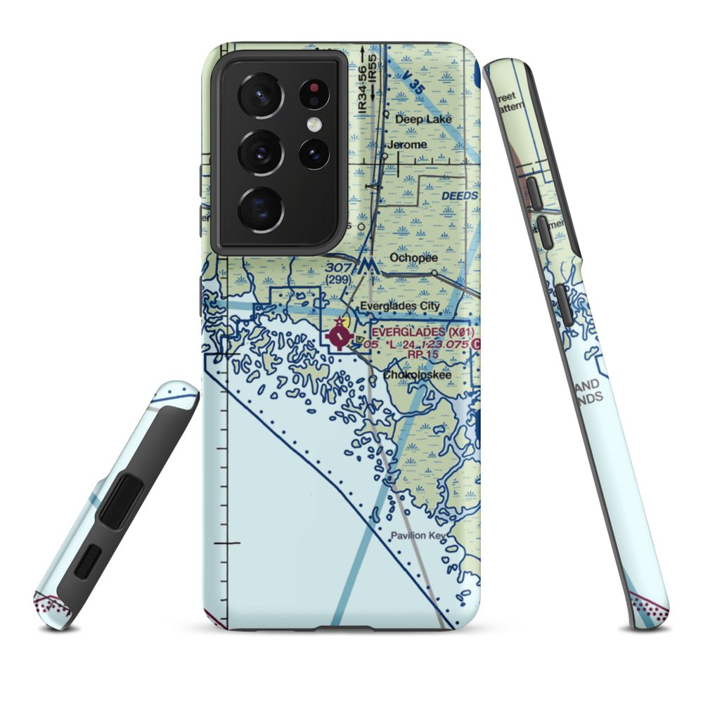 Everglades Airpark (X01) VFR Sectional Samsung Phone Case Samsung Galaxy S21 Ultra model shown