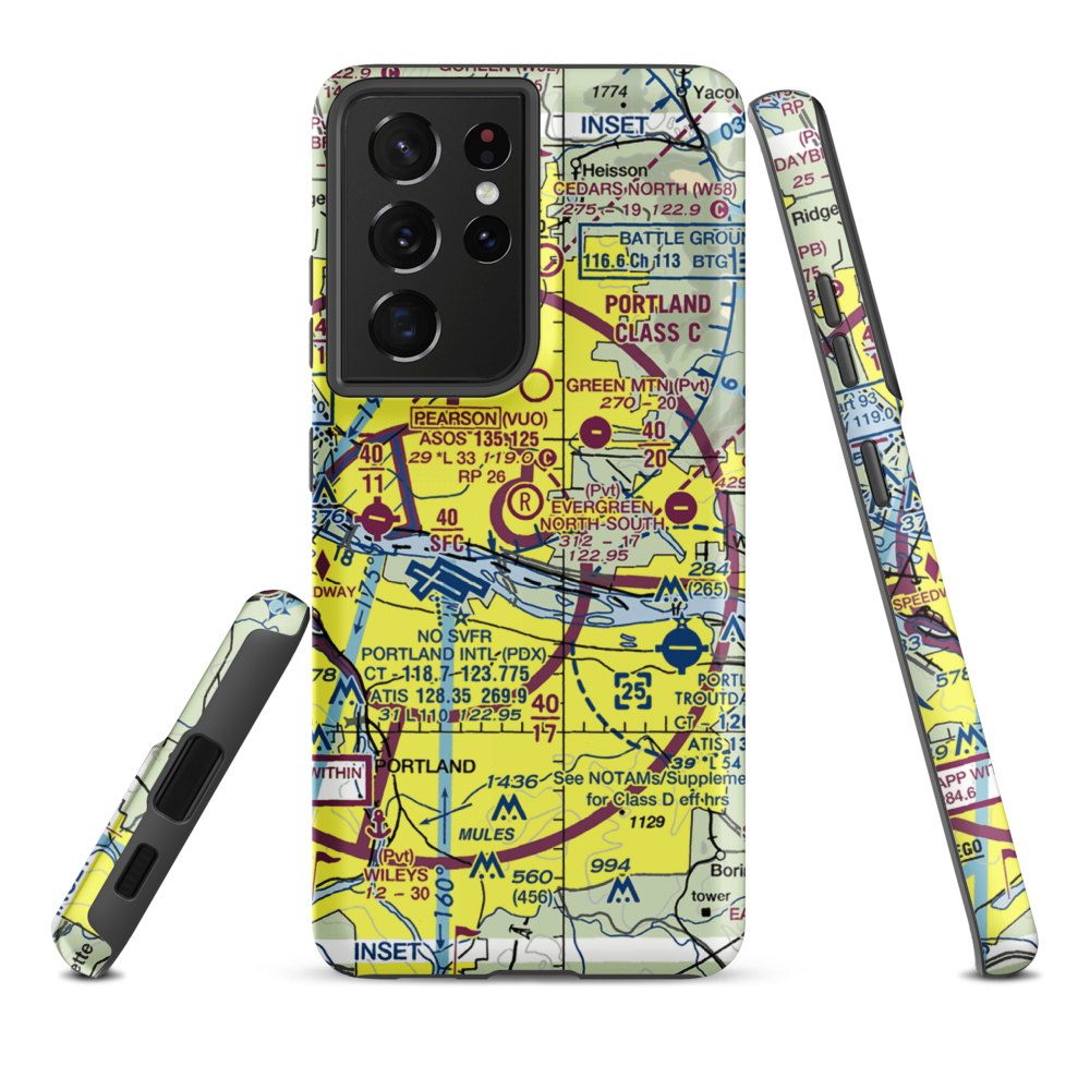 Evergreen Field (59S) VFR Sectional Samsung Phone Case Samsung Galaxy S21 Ultra model shown