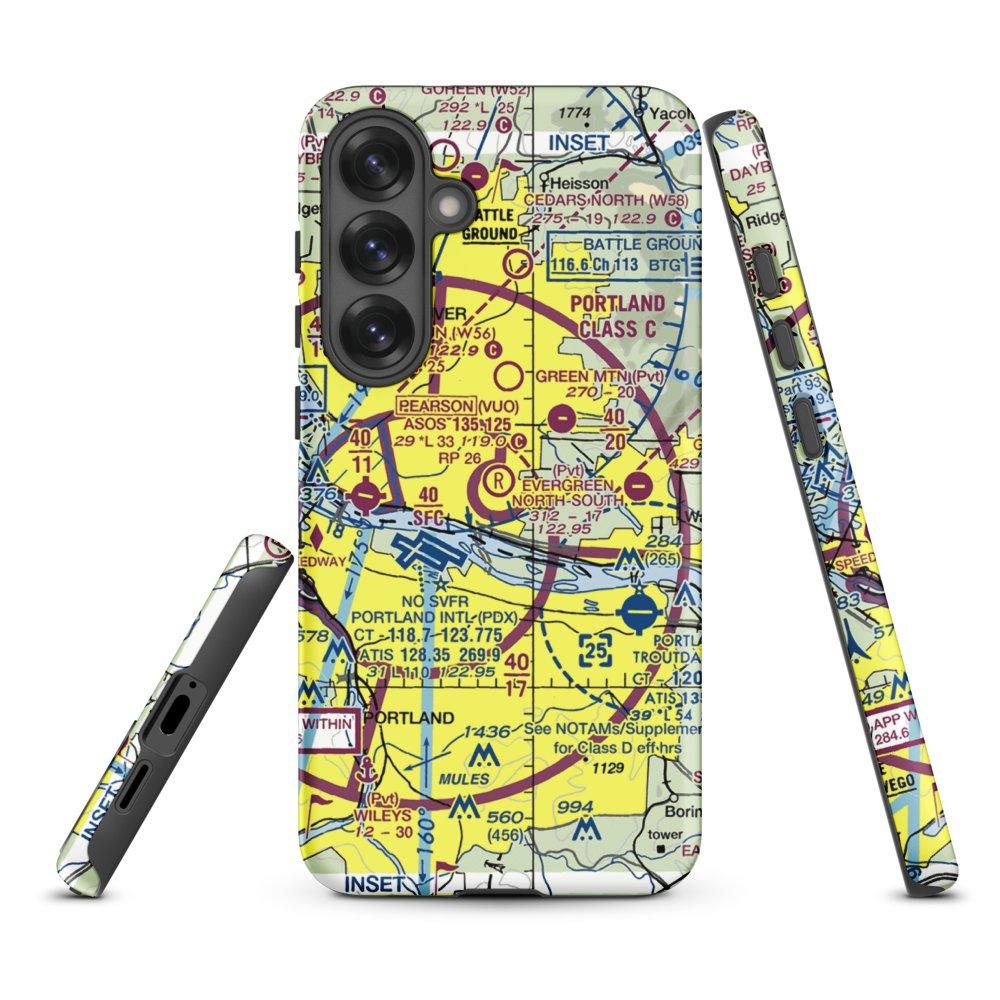 Evergreen North-South Airpark (WA81) VFR Sectional Samsung Phone Case Samsung Galaxy S25 Plus model shown