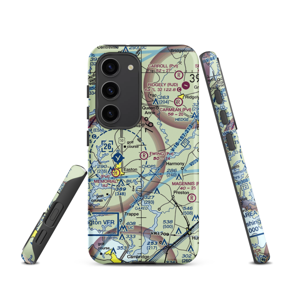 Ewing Airport (MD28) VFR Sectional Samsung Phone Case Samsung Galaxy S23 model shown