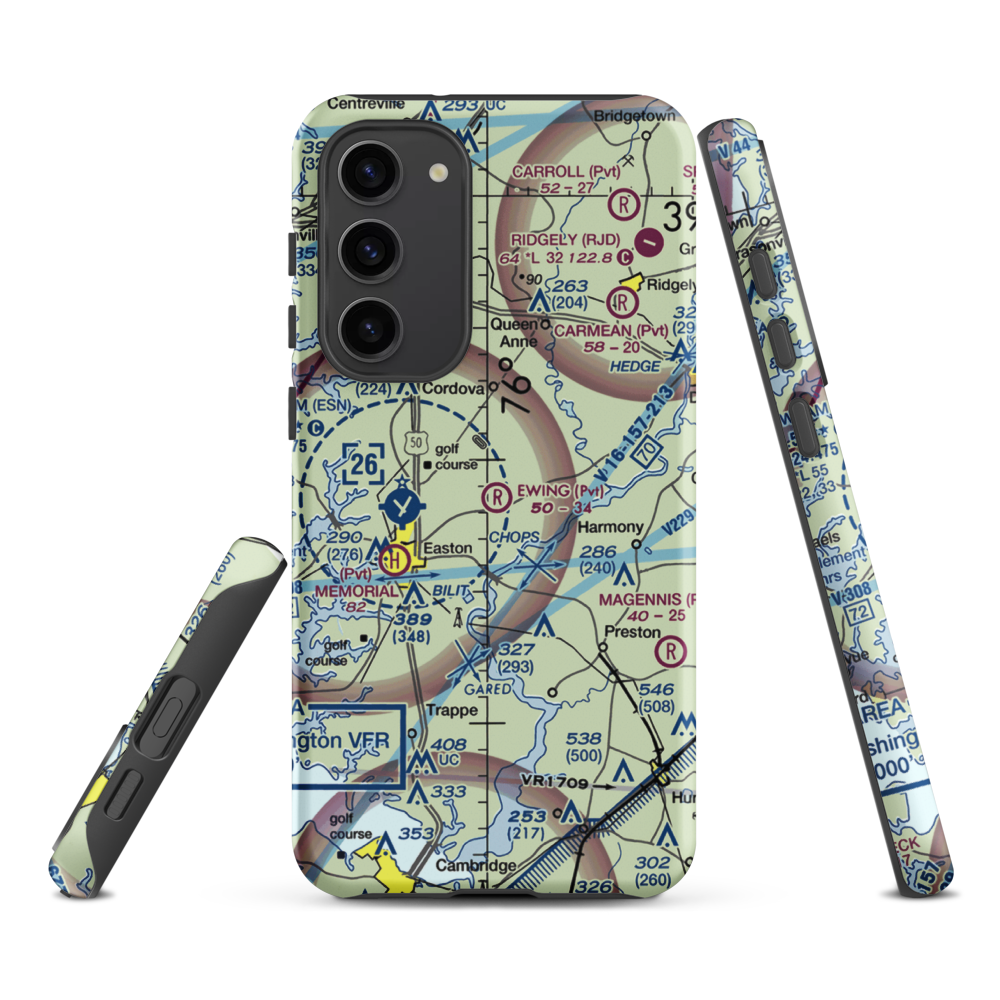 Ewing Airport (MD28) VFR Sectional Samsung Phone Case Samsung Galaxy S23 Plus model shown
