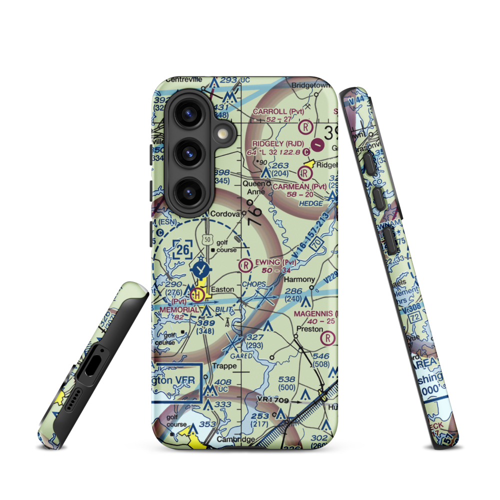 Ewing Airport (MD28) VFR Sectional Samsung Phone Case Samsung Galaxy S24 model shown